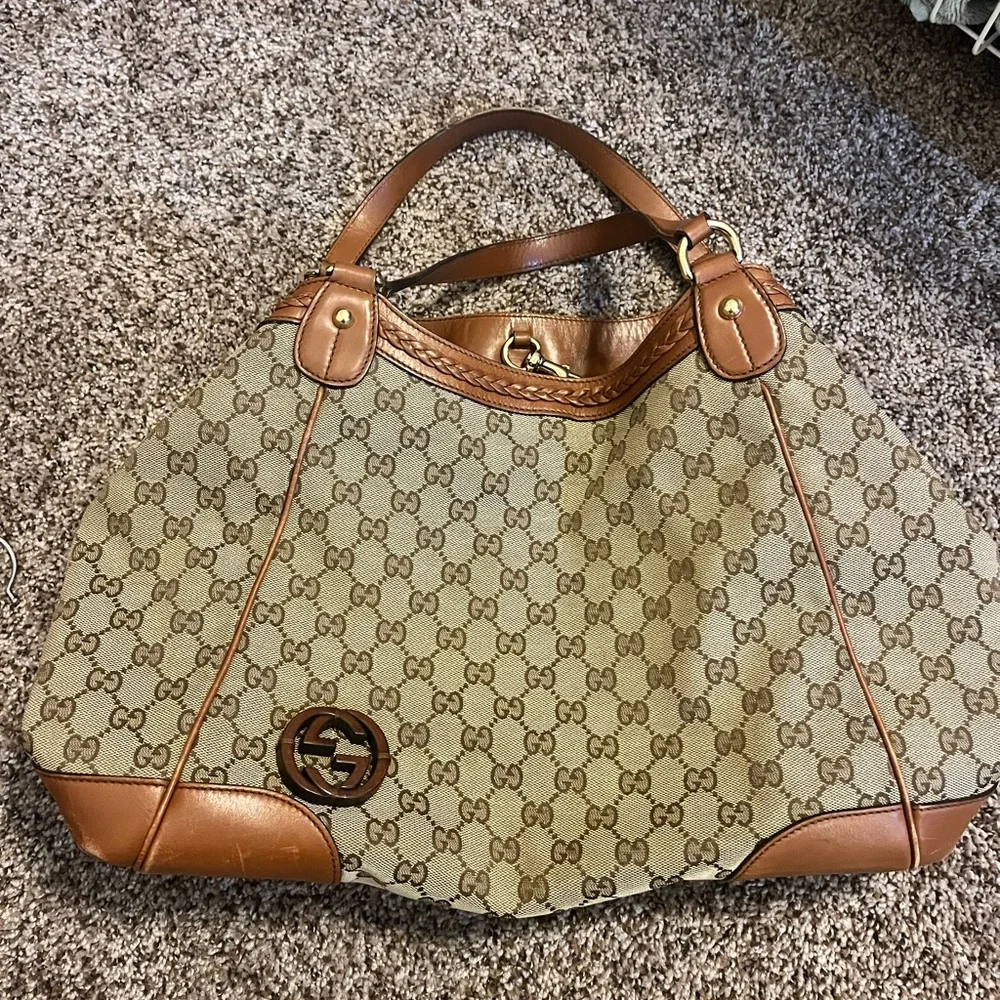 Gucci Beige and Brown Shoulder Bag - Picture 5 of 14